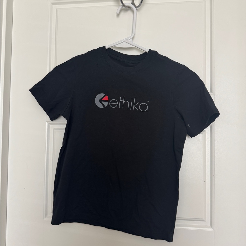 Ethika Boys Classic Fit Graphic T-Shirt Black Size Small Short Sleeve Tee
